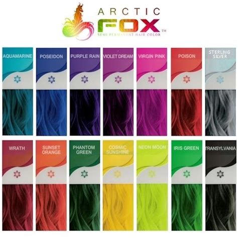 arctic fox hair color swatches|arctic fox hair dye permanent.